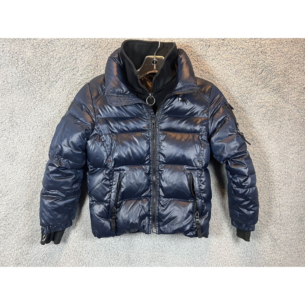 SAM Boys Jacket 6 Outerwear Long Sleeve Full Zip Glacier Puffer Hooded  Blue